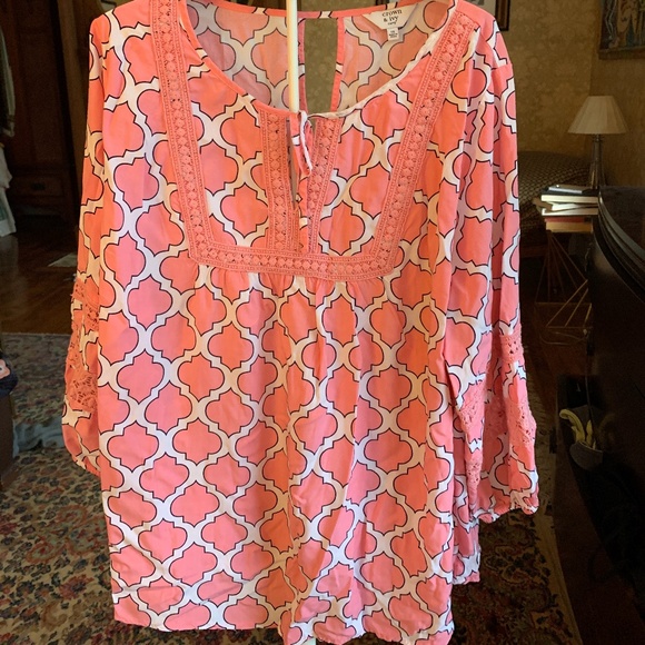 crown & ivy Tops Crown And Ivy Curvy Peasant Blouse Worn X Poshmark